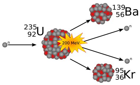 nuclear fission reaction of uranium 235